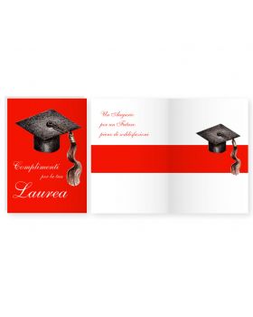 Biglietto Auguri con Busta Complimenti per La Tua Laurea 16,5x11,5cm