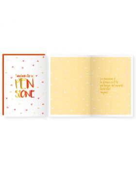Biglietto Finalmente in Pensione Shiny 16,5x11,5cm