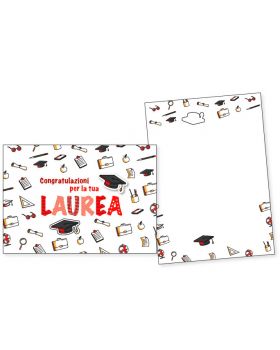 Biglietto Auguri Congratulazioni per la Tua Laurea Book con Tocco in Rilievo 16x11cm
