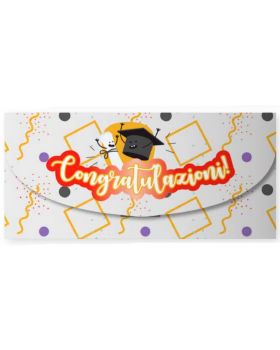 Biglietto Auguri Portasoldi Laurea Congratulazioni 18x8,9cm