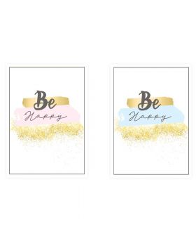 Biglietto Auguri Be Happy Grafica Oro per Lui o per Lei 17x12cm