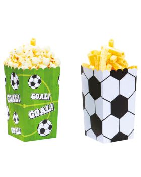 Box Contenitori Pop Corn o Patatine Palloni da Calcio Goal Decora 6pz