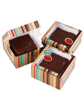 Set Tre Mini Scatole Gift Box Brownie 9cm Righe Multicolor Wilton