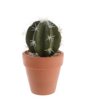 Cactus Piantina Grassa Sintetica in Vaso Terracotta Extra Realistica 15cm