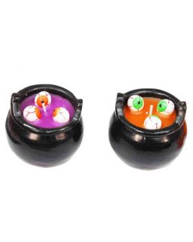 Candela Halloween Calderone con Occhi 7cm