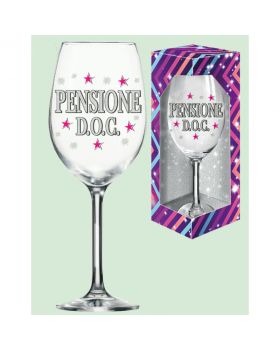 Calice Vetro Pensione D.O.C. con Glitter