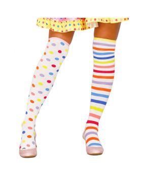 Calze Parigine Clown Righe e Pois Multicolor