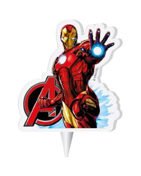 Candelina Torta Sagomata Avengers Iron Man 8cm
