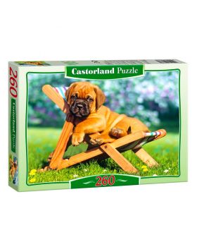 Puzzle Cucciolo Sulla Sedia A Sdraio 260 Pezzi 32x23 Cm