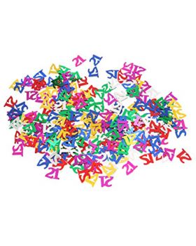 Coriandoli Confetti da Tavola Numero 21 Anni Metal Multicolor 1cm