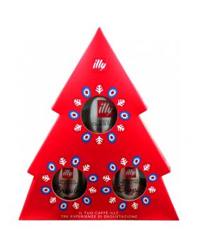 Confezione Regalo Albero di Natale Illy Caffè 3 Esperienze di Degustazione 375gr