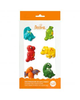 Decorazioni Zucchero Dinosauri Decora 6pz 4cm