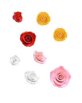 Decorazioni Zucchero Rose Colorate Mamì 3,3cm 8pz