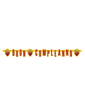 Festone Carta Buon Compleanno Squadra Calcio AS Roma