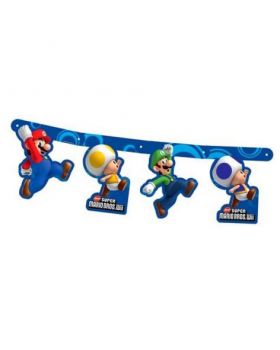 Festone Carta Super Mario Blu