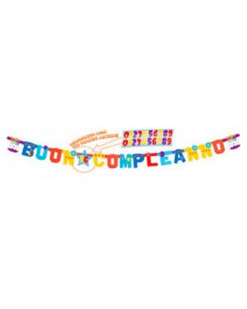 5IT29051 Multicolore Festone Buon Compleanno Torta XL Personalizzabile con Adesivi 250 x 15 cm Bigiemme 5IT29051 Multicolore Festone Buon Compleanno Torta XL Personalizzabile con Adesivi 250 x 15 cm Bigiemme