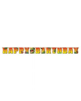 Festone Carta Happy Birthday Dino Blast