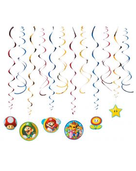 Festone Carta Spirale Super Mario 12pz