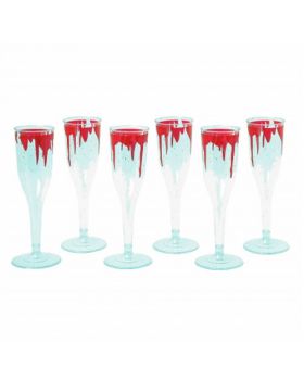 6 Flute Pvc Trasparente Halloween Insanguinati