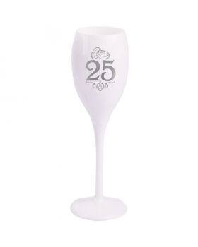 Flute Pvc Bianco Anniversario Nozze 25 Anni