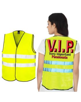 Scherzo Gilet Fluorescente VIP Very Important Pensionata
