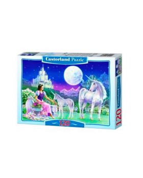 Puzzle Principessa con Unicorni 120 Pezzi 32x23 Cm