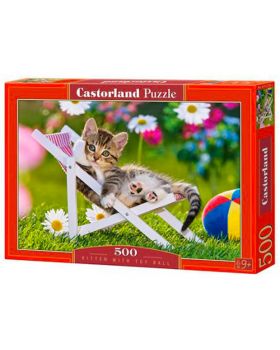 Puzzle Gattino Con Palla Giocattolo 500 Pezzi 47x33 Cm