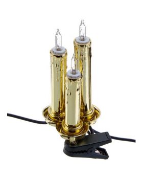 Filo Natale 60 Luci Candele Oro Gruppi di 3 10 Metri