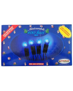 Filo Verde Minicandele Blu 120 Luci con Giochi di Luce 8,5 Metri