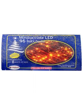 Filo Verde Minilucciole 96 Luci LED Gialle 4,5 Metri con 8 Giochi di Luce