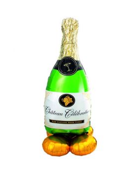 Maxi Palloncino Foil Bottiglia Spumante 152cm Gonfiaggio ad Aria