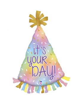 Palloncino Foil Forma Cappellino It's Your day Opal Multicolor Pastello 86cm