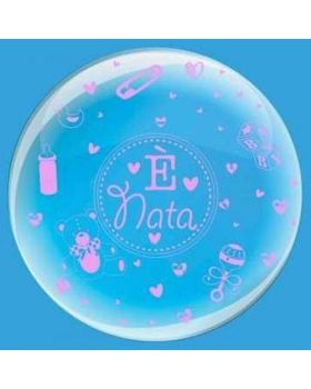 Palloncino Foil Trasparente Nascita E' Nata Decorazioni Rosa 61cm