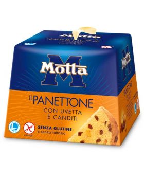 Panettone Tradizionale Senza Glutine e Senza Lattosio Con Uvetta e Canditi Motta 400gr