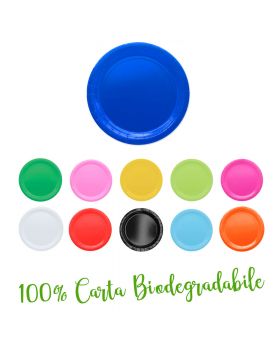 Piatti Carta 100% Biodegradabile Colorati Ecolor Scelta Naturale