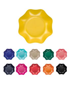 Arancione Zeus Party Piatti Piani Carta Plastificata Tinta Unita con Bordi Ondulati 25cm 