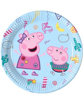 Piatti Carta Peppa Pig New Celeste