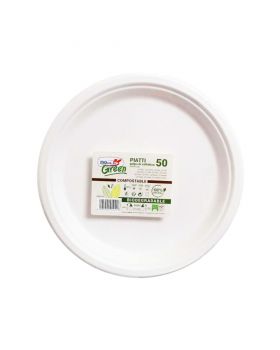Piattini Dessert Biodegradabili in Polpa di Cellulosa Dopla Green 15cm