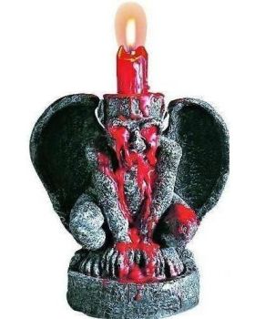 Portacandela Candelabro Gargoyle  con Candela 16cm La Cera Cola Attraverso Occhi e Bocca