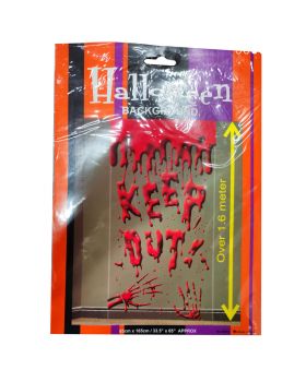 Poster Scenario per Porta Pvc Horror Keep Out Insanguinato 1,60 Metri