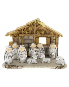 Natività Presepe Bagutta Rounded Paesaggio Palestinese 16x22cm 8 pezzi