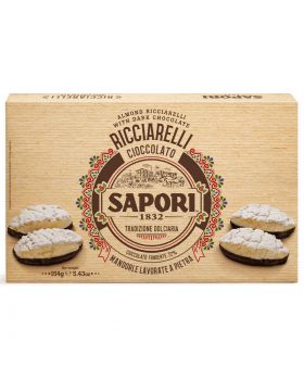 Scatola Ricciarelli con Base al Cioccolato Fondente Sapori 154gr