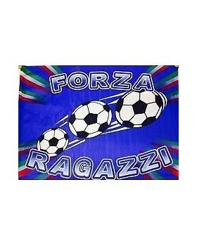 Bandiera Italia Forza Ragazzi con Asta 50x70cm