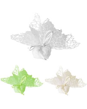 Sacchetti Bomboniere in Polycotton Rete Colorati con Nastro per Chiusura 24x24cm 10pz