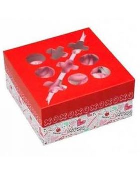 Set Tre Scatole per Cupcake Love Wilton con Stickers 15,8x15,8x7,6cm