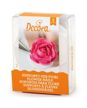 Set 3 Supporti per Decorazione Fiori con Gambo 65mm 55mm e 40mm Decora