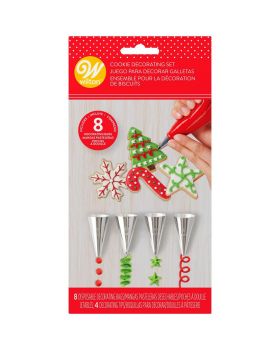 Set Decorazione Biscotti Natalizi 4 Beccucci e 8 Sac a Poche Wilton