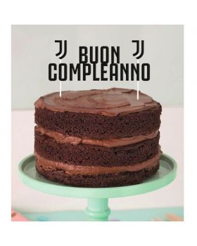 Sopratorta Cake Topper Carta Buon Compleanno Juventus 15x18cm