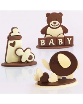 Set Stampi in Silicone New Born per Piece Battesimo Martellato 