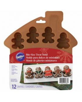 Stampo Silicone Mini Gingerbreads Pan di Zenzero Natale Wilton 12 Cavità